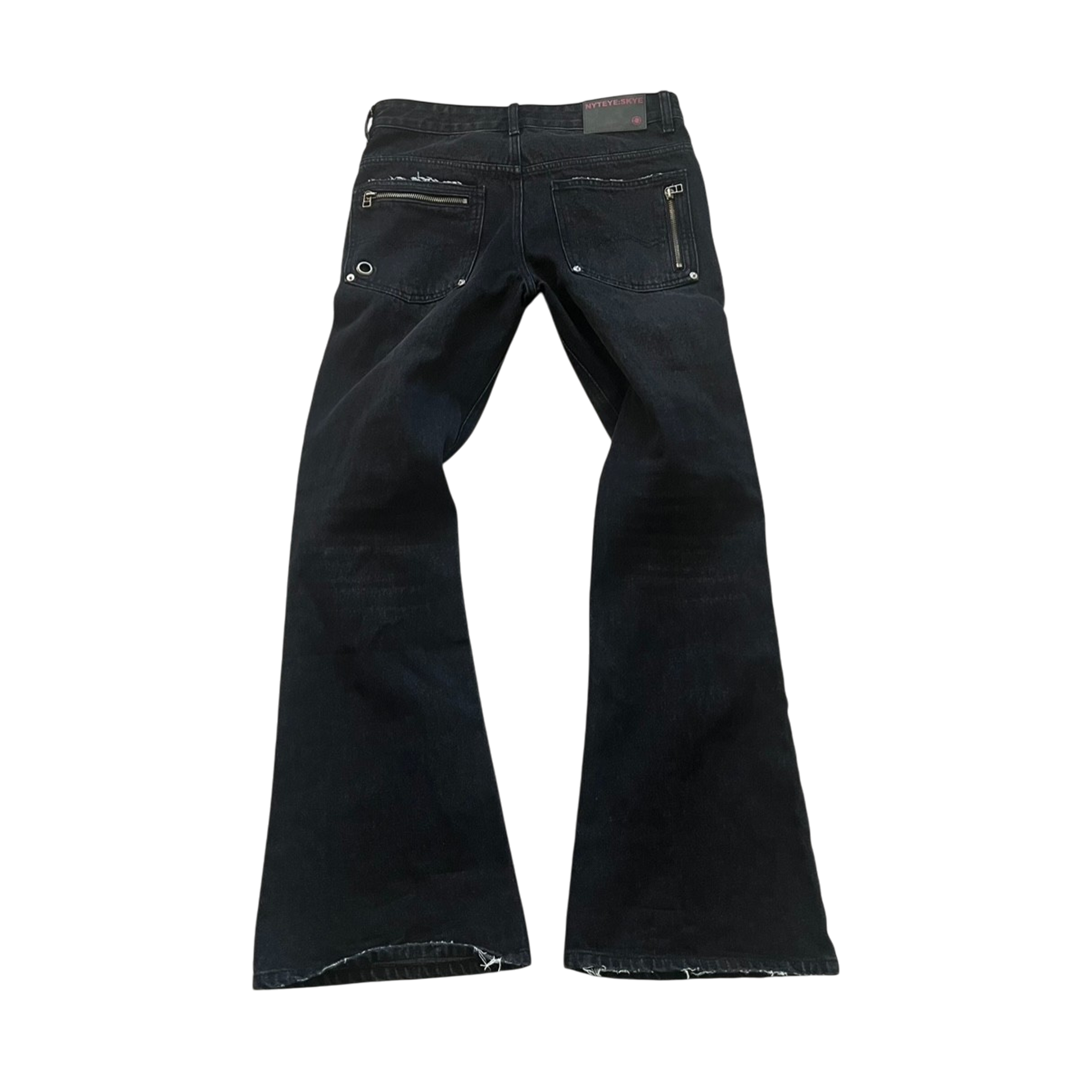 moto zip denim pants