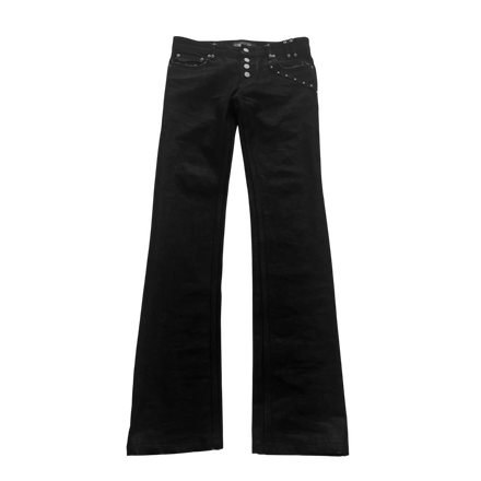 "suto" waxed denim pants