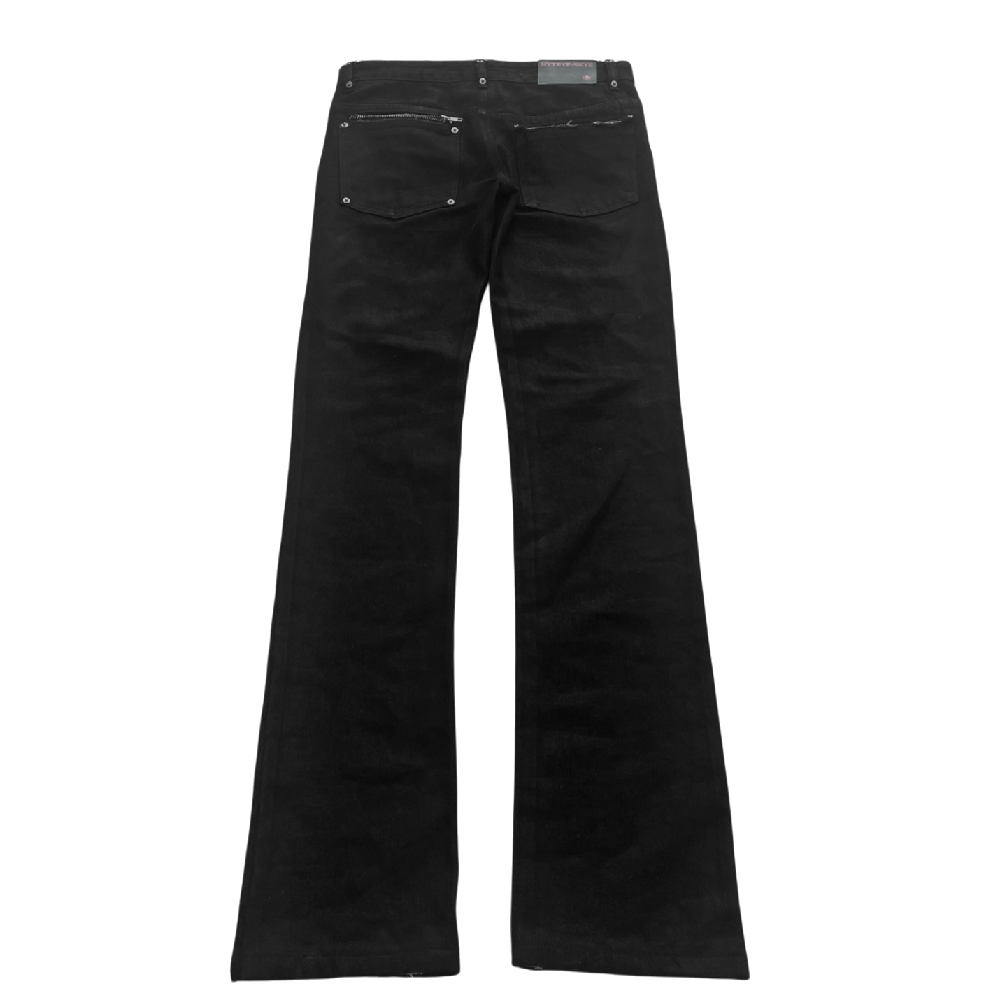 "suto" waxed denim pants